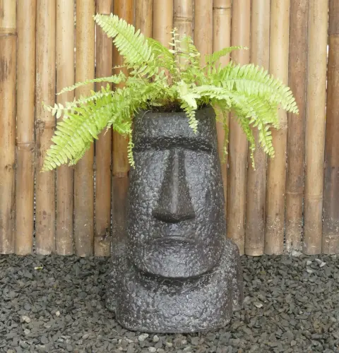 Product image of the product “Moai head as planter, in the sizes from 40cm and 60cm, Antique Finish ”